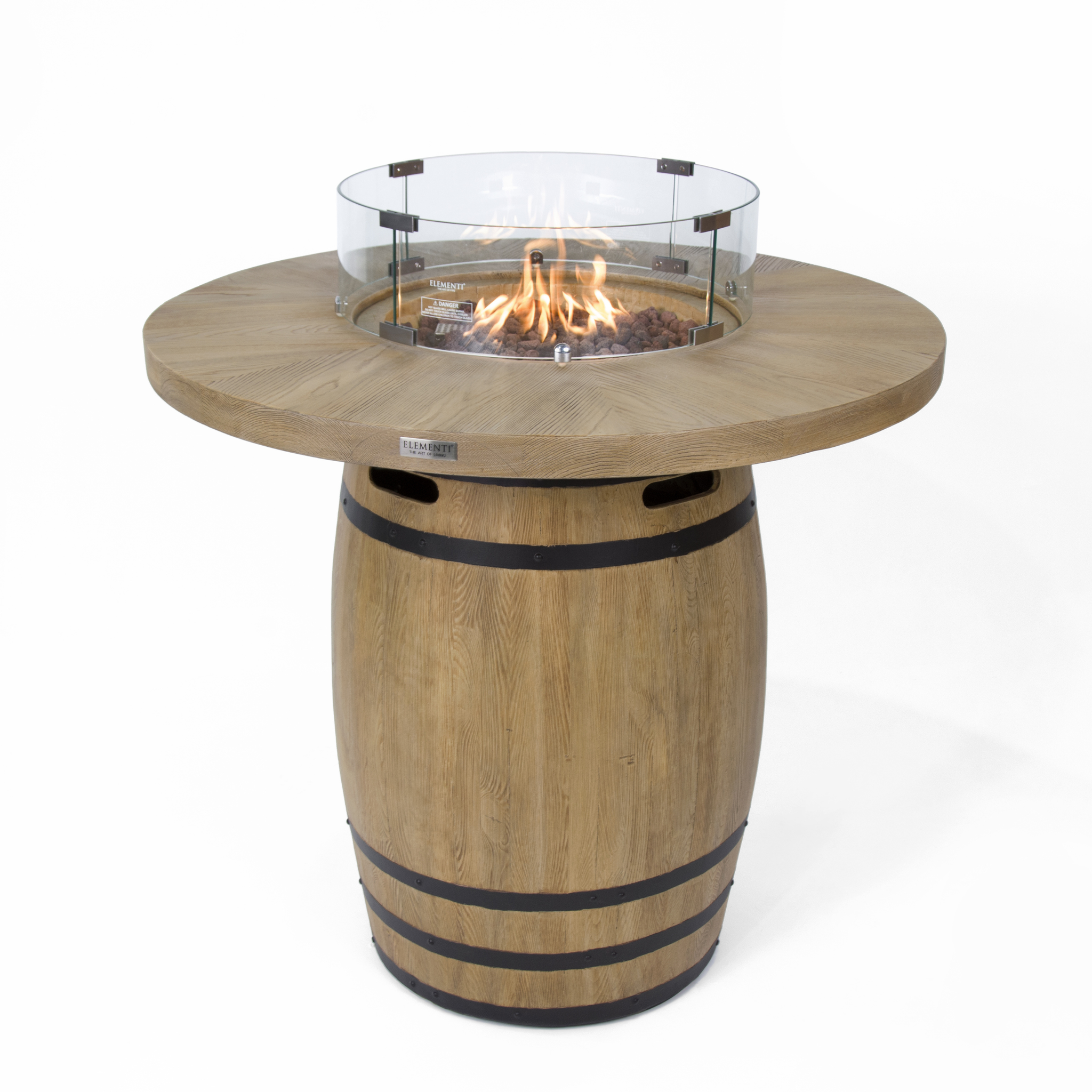 Elementi Lafite gas vuurtafel statafel ton-design grijs glasvezel beton vooraanzicht