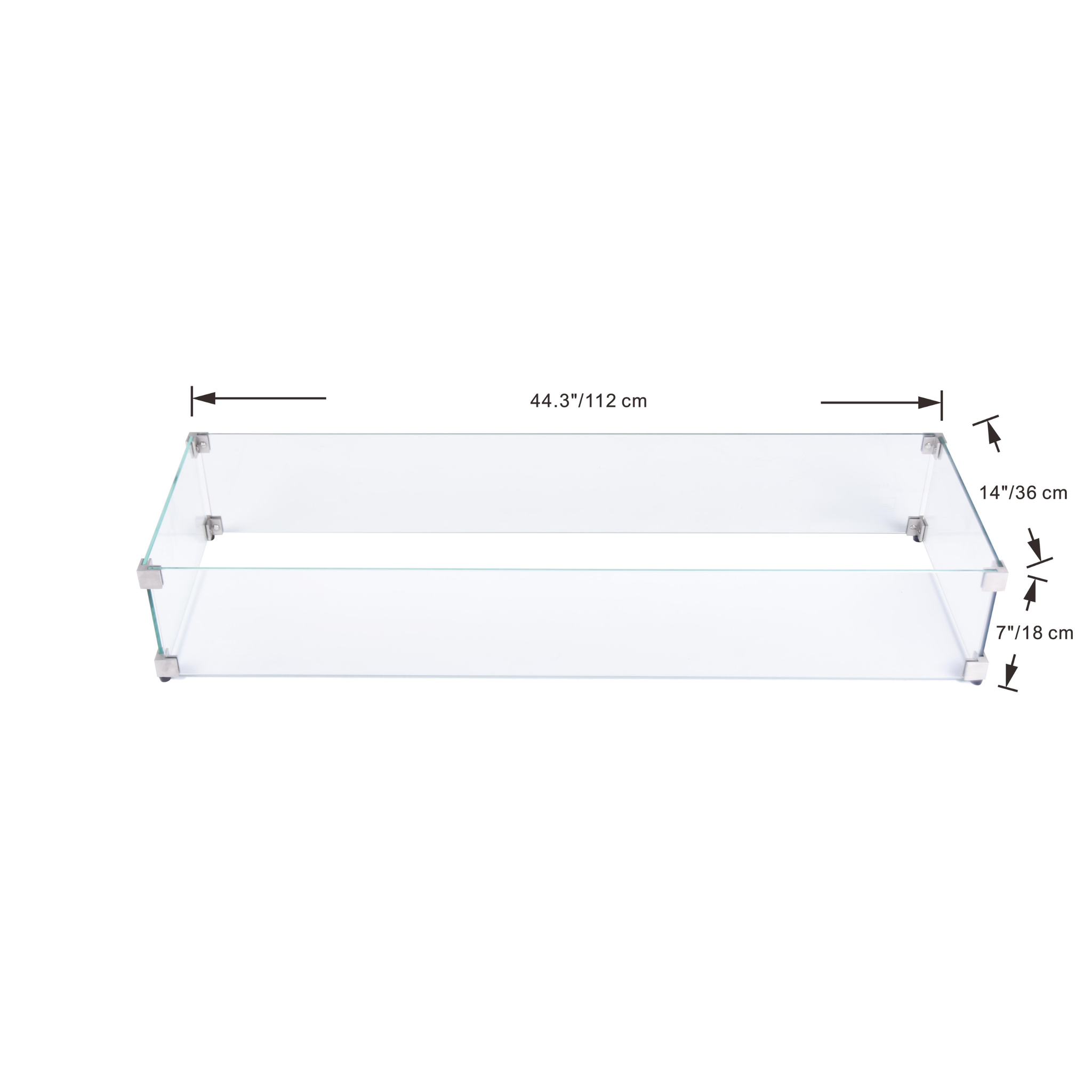 Rechthoekige Glazen Beschermkap - Elementi