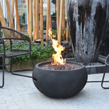 Elementi York handgemaakte gas vuurtafel betonlook modern terras sfeer buiten